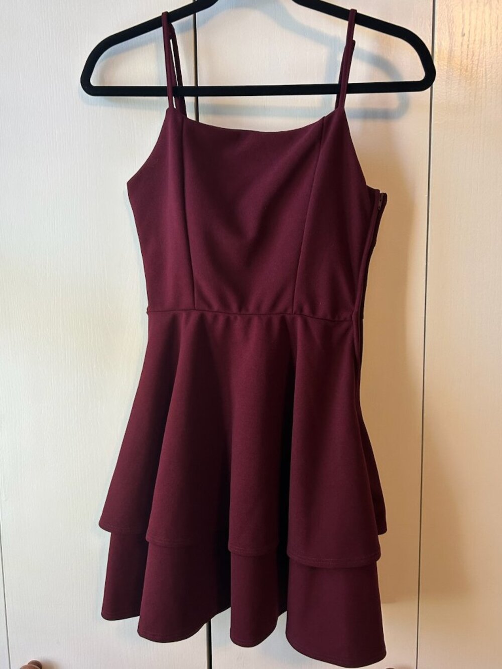 Altar'd State Babydoll Style Burgundy Plum Dress with Bow in Back